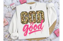 God Is Good Camo Pink PNG Shirt Design Product Image 3