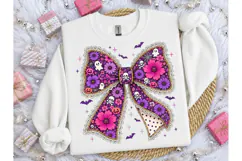 Halloween Floral Bow PNG Sublimation Tee Product Image 3