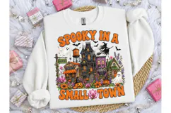 Spooky Small Town Halloween PNG Tee Product Image 3