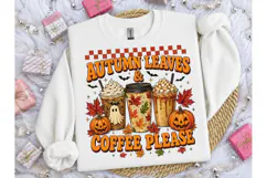 Autumn Leaves Coffee Please PNG Shirt Product Image 3