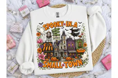 Spooky Small Town Halloween PNG Tee Product Image 1
