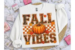 Fall Vibes Pumpkin PNG Sublimation Tee Product Image 2