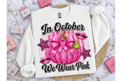 In October We Wear Pink Pumpkin PNG Product Image 3