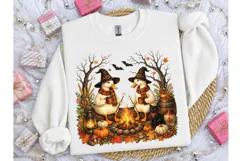 Halloween Duck Witch Campfire PNG Shirt Product Image 3