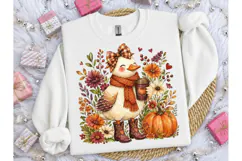 Fall Duck Pumpkin Floral PNG Sublimation Product Image 3