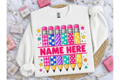 Personalized Pencils Teacher PNG Tee Product Image 3