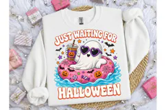 Just Waiting For Halloween Ghost PNG Tee Product Image 3