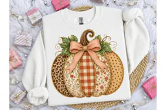 Patchwork Pumpkin Fall PNG Sublimation Product Image 3