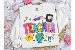 Colorful Teacher PNG Sublimation Shirt D Product Image 3
