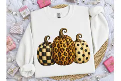Leopard Pumpkin Trio PNG Fall Tee Design-Leopard Pumpkin Tri Product Image 3