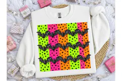 Halloween Bats Neon Polka Dot PNG Tee-Halloween Bats Neon Po Product Image 3