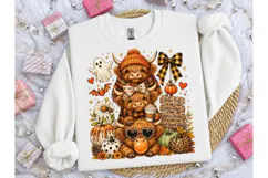 Hello Fall Highland Cow PNG Sublimation-Hello Fall Highland Product Image 1