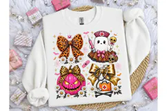 Halloween Nurse Ghost Leopard PNG Design Product Image 1