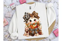 Fall Ghost Bow Basket PNG Sublimation Te Product Image 1