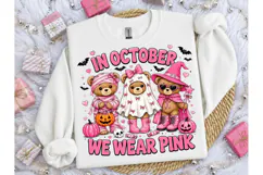In October We Wear Pink PNG Tee Product Image 3