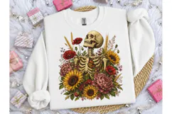 Floral Skeleton Wildflower PNG Tee Desig Product Image 3