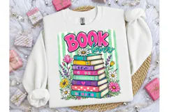 Book Lover Floral Stack PNG Shirt Design Product Image 2