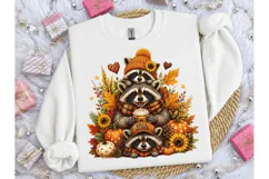 Fall Vibes Raccoon Trio PNG Sublimation Product Image 1