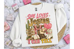 She Loves Jesus Western PNG Tee Design Product Image 2