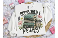 Books Are My Therapy PNG Shirt Design Product Image 3