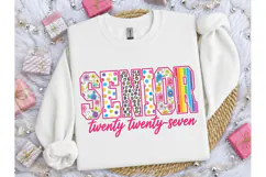 Senior 2027 Colorful PNG Sublimation Tee Product Image 3