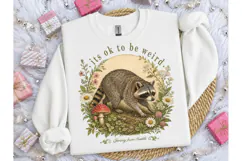 It's Ok To Be Weird Raccoon PNG Tee Product Image 3