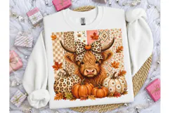 Fall Highland Cow Pumpkin PNG Sublimatio-Fall Highland Cow P Product Image 3