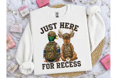 Just Here For Recess Duck Deer PNG Tee Product Image 3