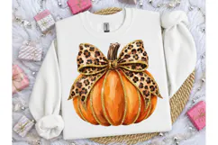 Leopard Bow Pumpkin Fall PNG Sublimation Product Image 3
