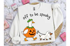 Spooky Duck Pumpkin Ghost Dog PNG Tee Product Image 3