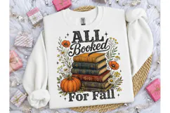 All Booked For Fall PNG Book Lover Tee Product Image 1
