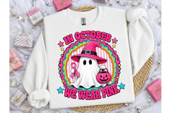 In October We Wear Pink Ghost PNG Tee Product Image 3