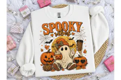 Spooky Vibes Ghost Halloween PNG Tee Product Image 1