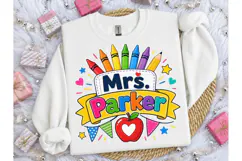 Mrs. Parker Teacher Crayon PNG Shirt Des Product Image 3