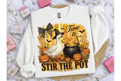 Halloween Witch Goose Stir Pot PNG Tee Product Image 3