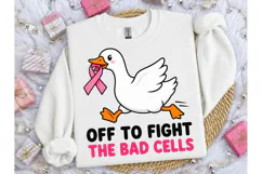 Fight Bad Cells Duck PNG Cancer Tee Product Image 1
