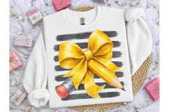 Teacher Pencil Bow PNG Sublimation Tee Product Image 3