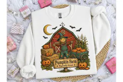 Pumpkin Farm Scarecrow Halloween PNG Tee Product Image 3