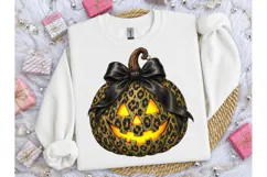 Leopard Jack-O-Lantern Bow PNG Design Product Image 3