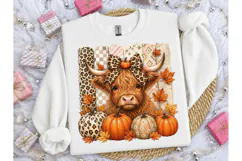 Fall Highland Cow Pumpkin PNG Sublimatio Product Image 3