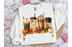 Autumn Leaves Coffee Please PNG Tee Product Image 3