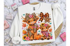 Highland Cow Fall Autumn PNG Sublimation-Highland Cow Fall A Product Image 3
