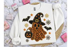 Leopard Ghost Witch Halloween PNG Tee Product Image 1