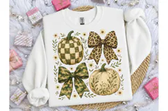 Pumpkin Bow Fall PNG Sublimation Tee Product Image 1