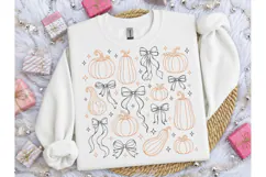 Pumpkin Bows Fall Halloween PNG Tee Product Image 3