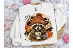 Fall Raccoon Coffee PNG Sublimation Tee-Fall Raccoon Coffee Product Image 3