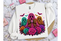 Leopard Ghost Floral Halloween PNG Tee Product Image 3