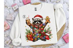 Christmas Raccoon Santa PNG Sublimation Product Image 3