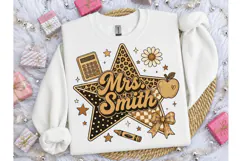 Mrs Smith Teacher Star PNG Sublimation T Product Image 3