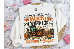 Freshly Bood Coffee Halloween PNG Tee Product Image 1